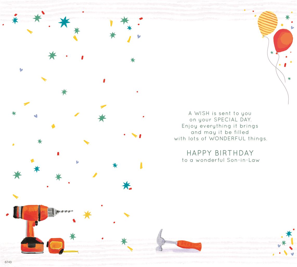 Tools Son In Law Birthday Card