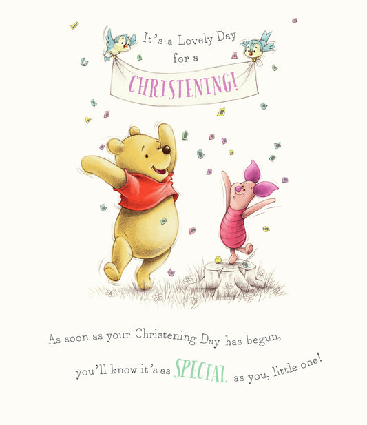 Winnie The Pooh Christening Card