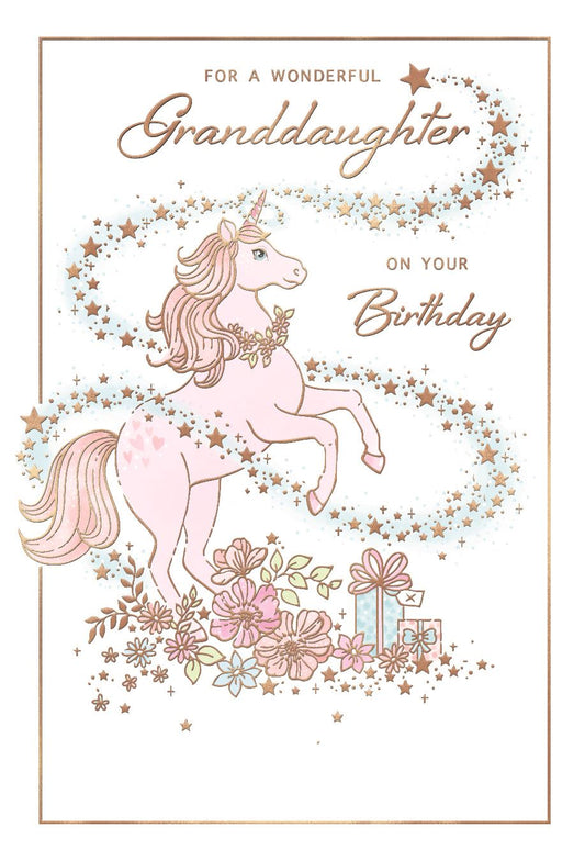 Unicorn Granddaughter Birthday Card