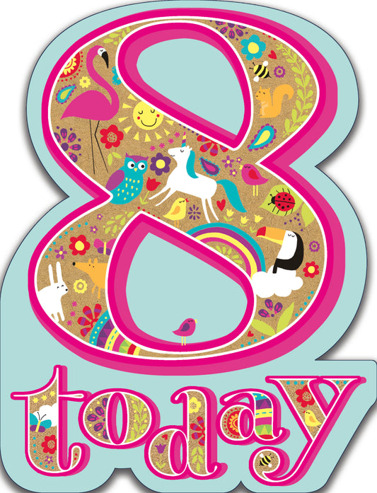 Sunshine & Animals 8th Birthday Card