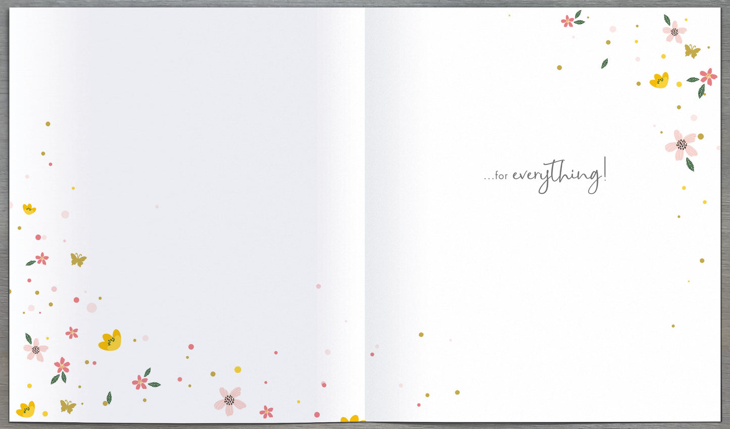 Pink & Gold Floral Thank You Card