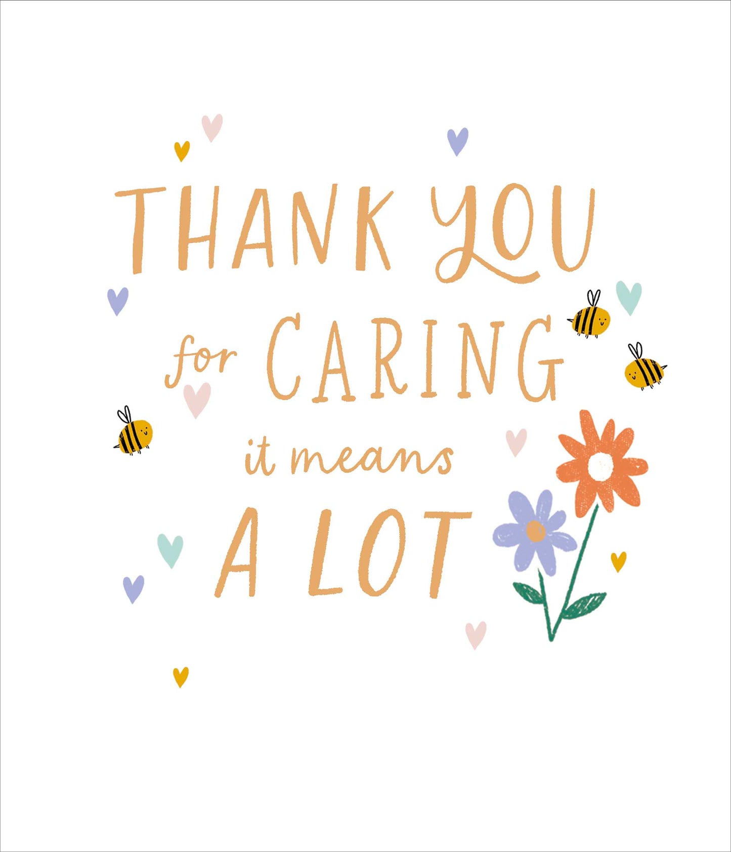 Flowers & Bees Thank You For Caring Card
