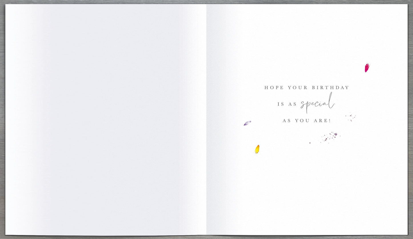Pink & Gold Floral Birthday Card