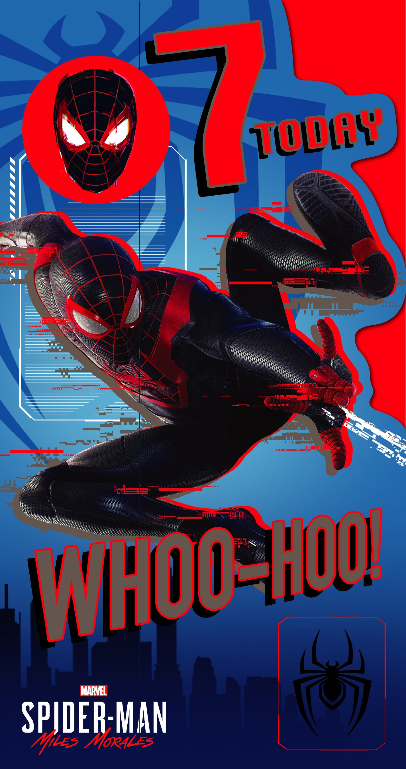 Spiderman 7th Birthday Card