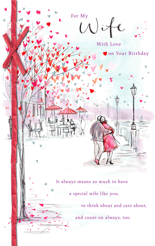 Couple Walking Wife Birthday Card