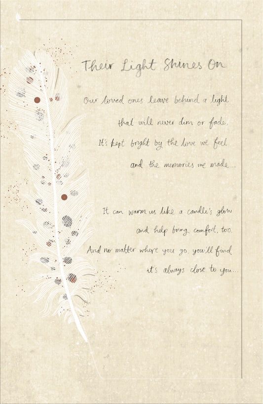 Feather Thier Light Shines On Symapthy Card