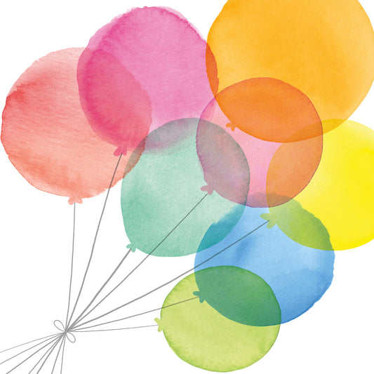 Rainbow Watercolour Balloons Card