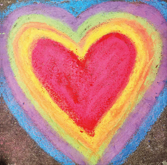 Rainbow Chalk Heart Card