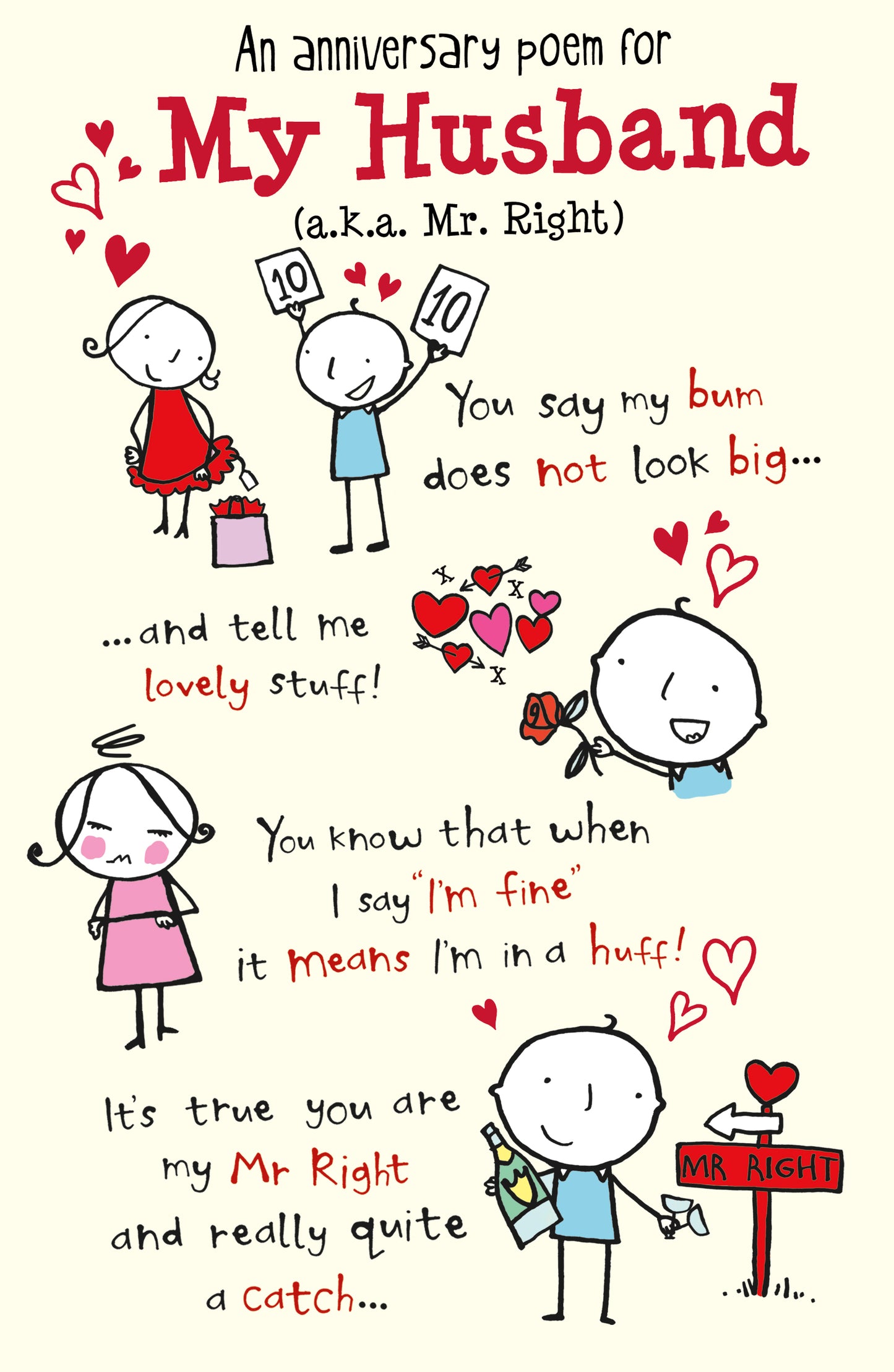 Humour Anniversary Poem Husband Card