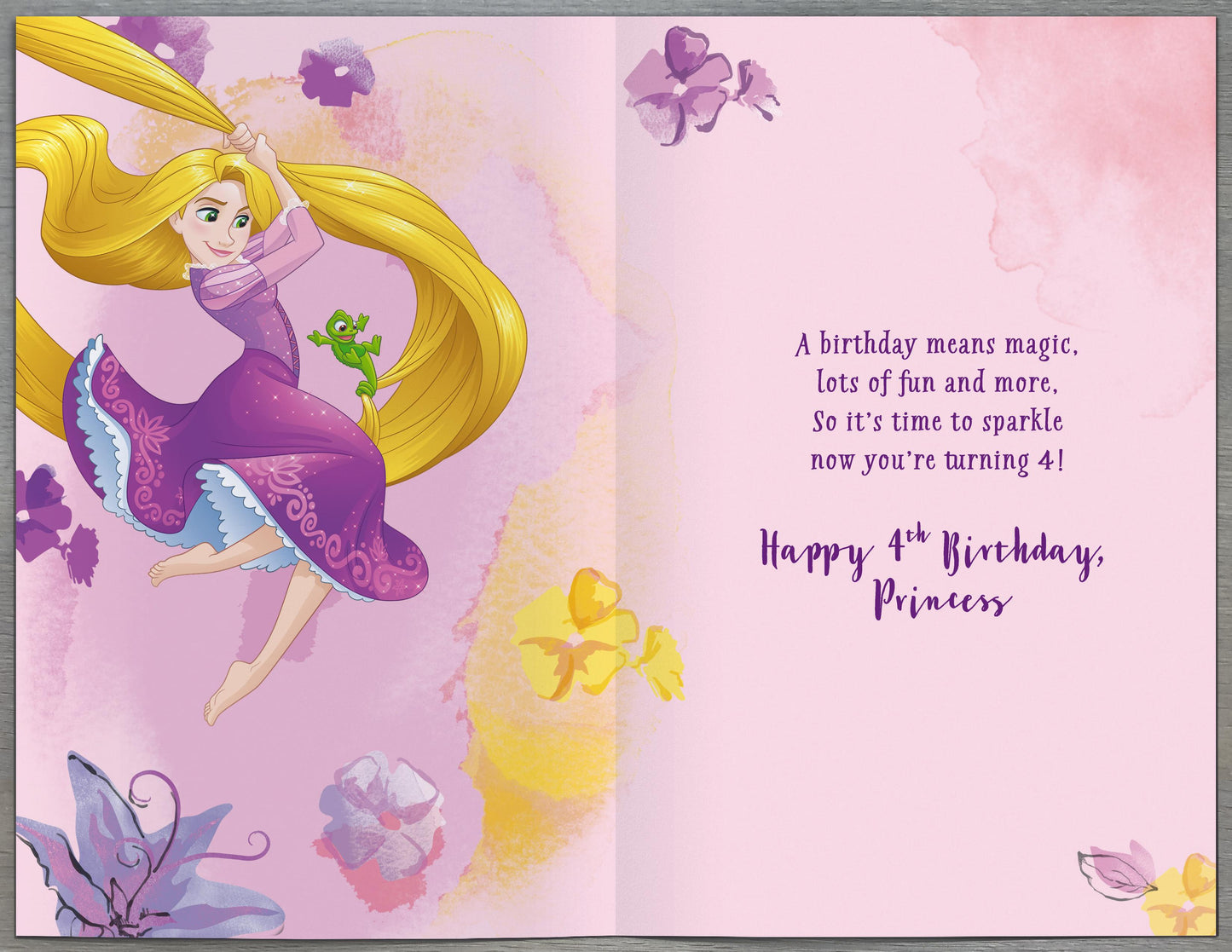 Disney Princesses 4th Birthday Card