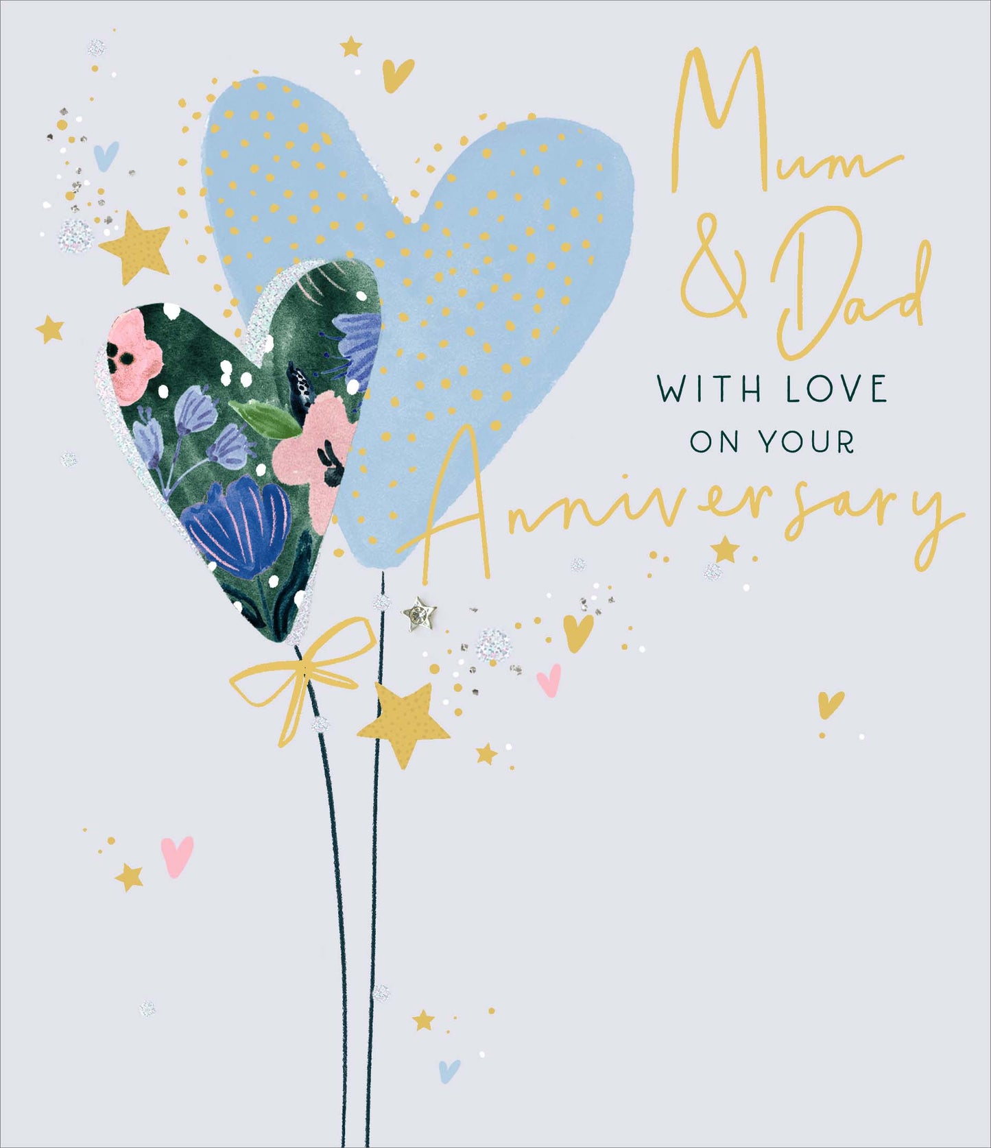 Hearts Mum & Dad Anniversary Card