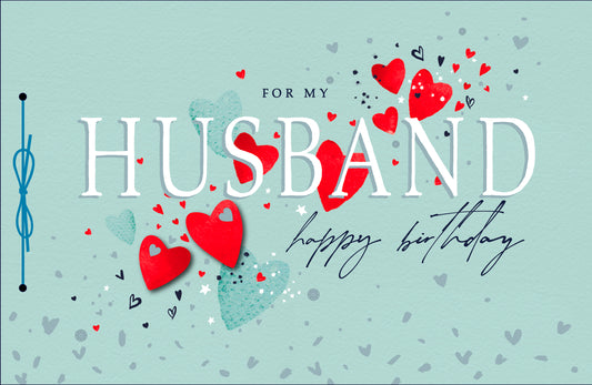 Hearts Husband Birthday Card
