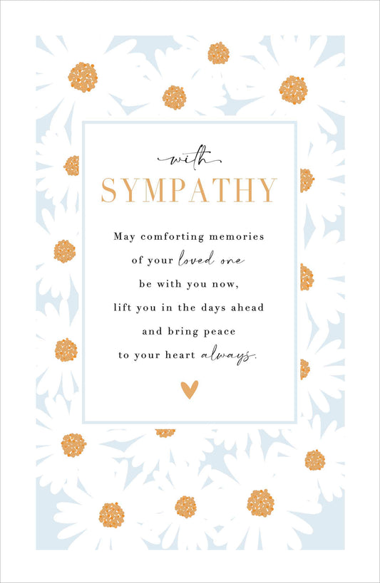 White & Gold Floral With Sympathy Card