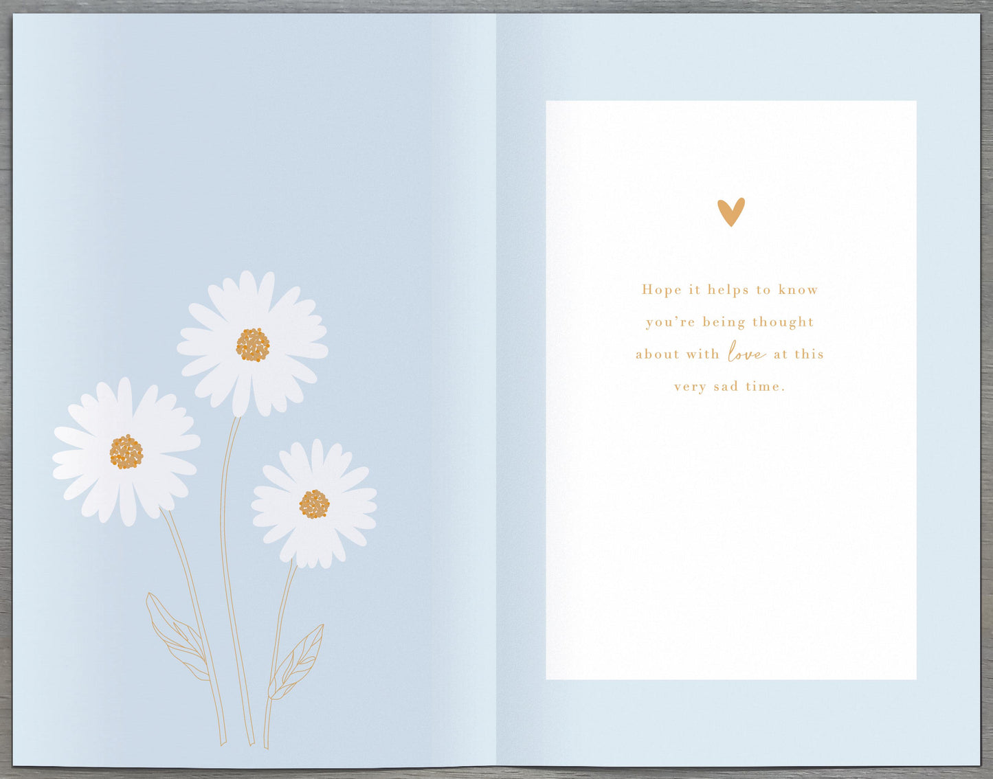 White & Gold Floral With Sympathy Card