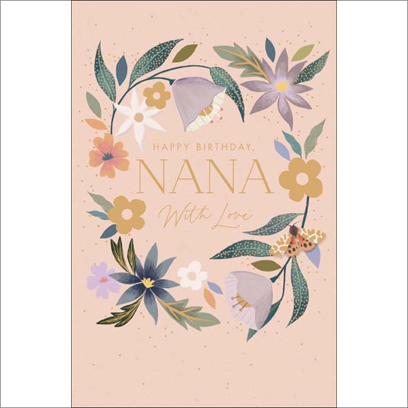 Floral Nana Birthday Card