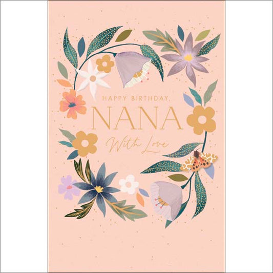Floral Nana Birthday Card