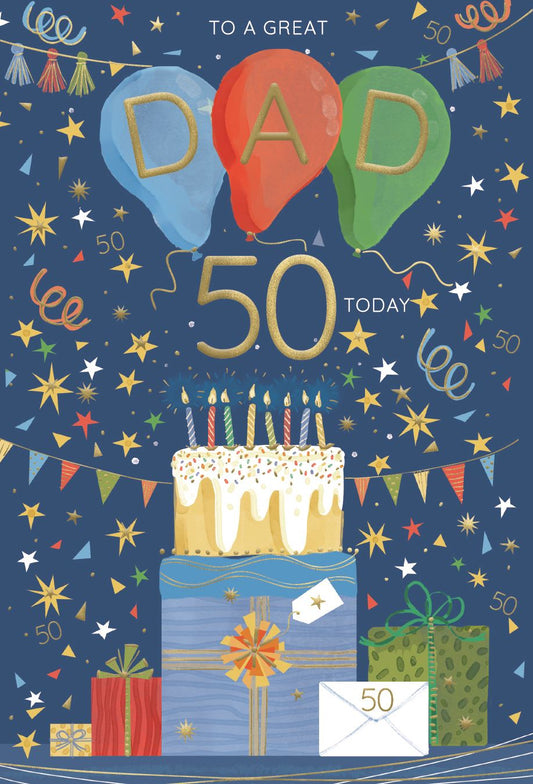 Party Dad 50th Birthday Card