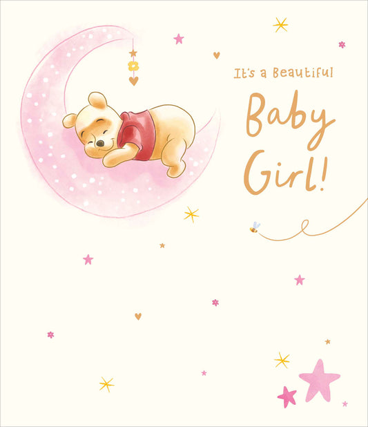 Winnie The Pooh Baby Girl Card