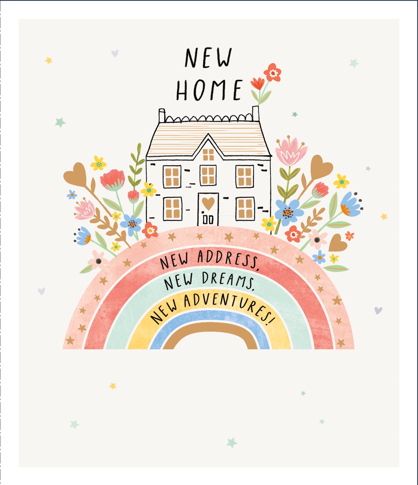House & Rainbow New Home Card