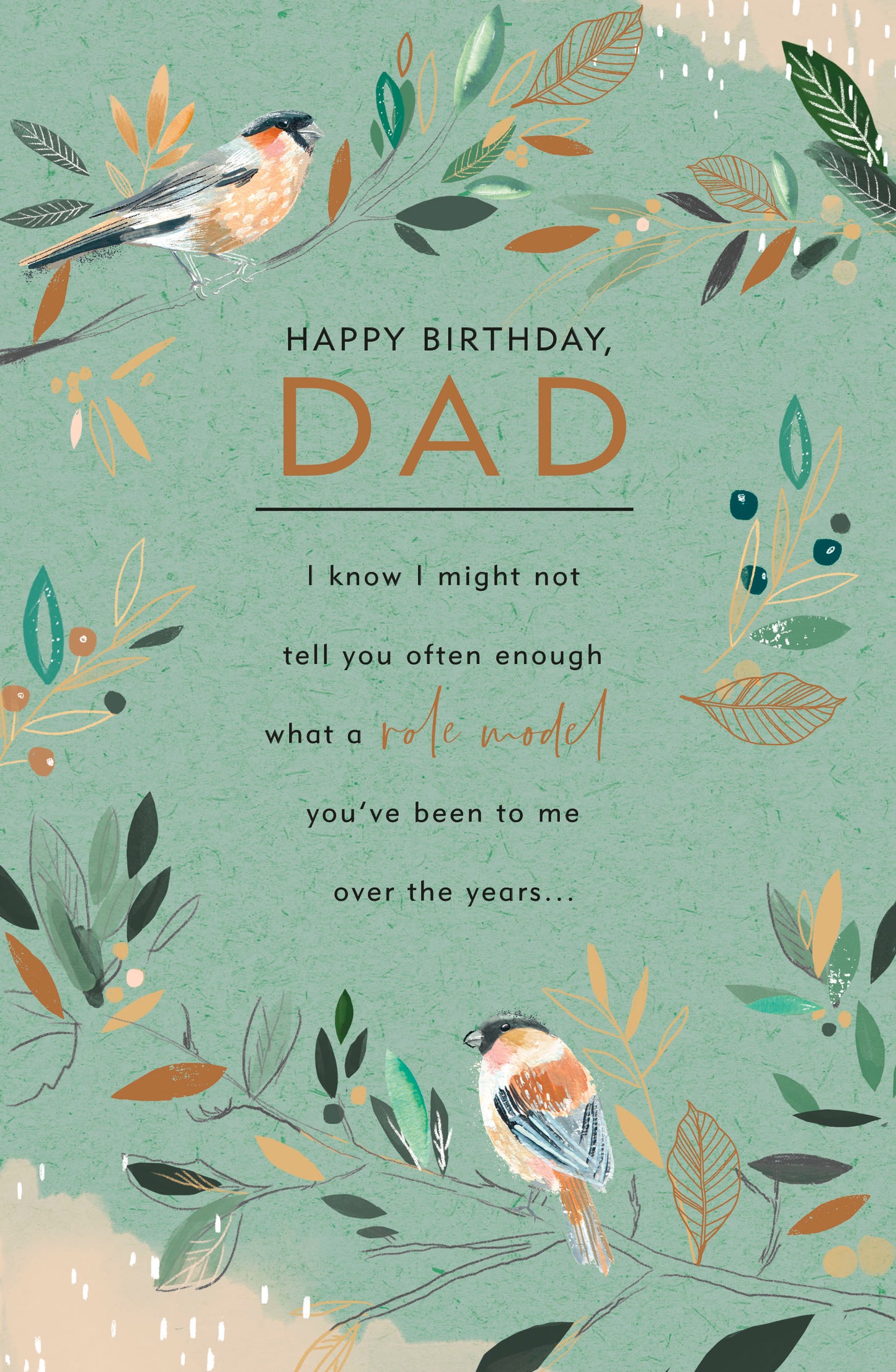 Birds & Leaves Dad Birthday Card