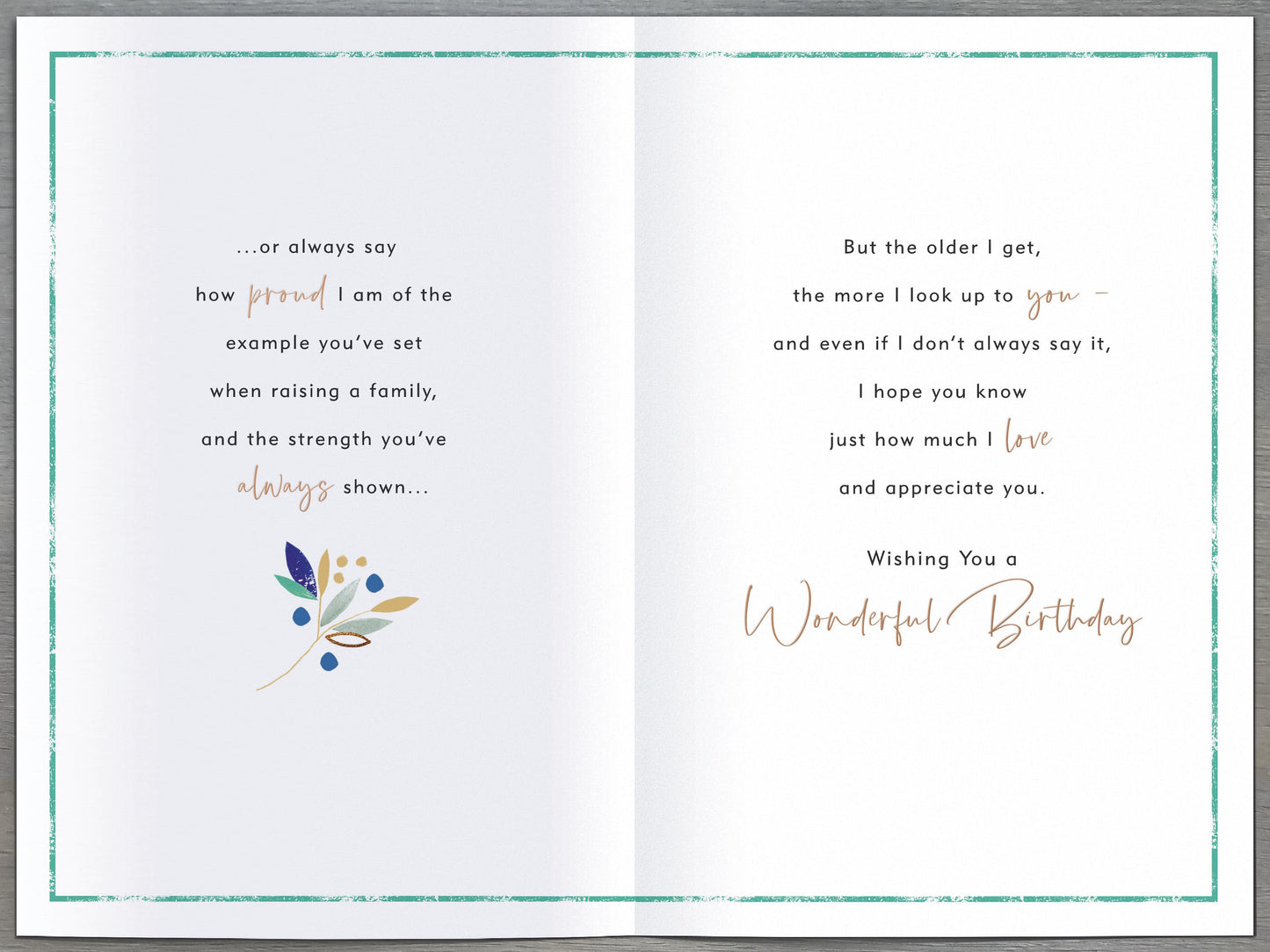 Birds & Leaves Dad Birthday Card
