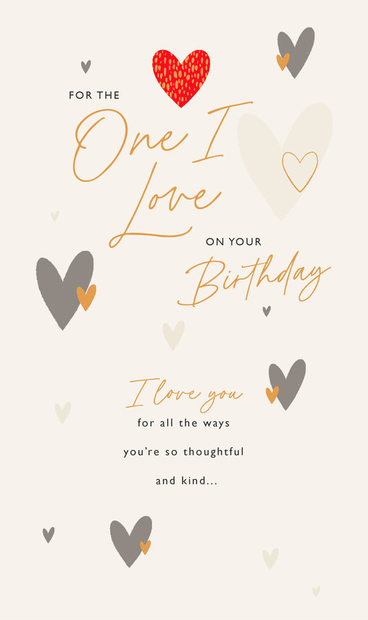 Hearts One I Love Birthday Card