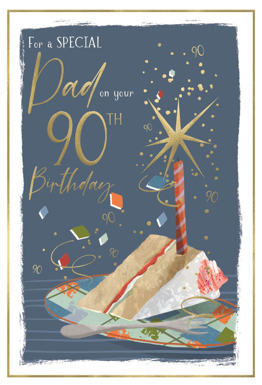Birthday Cake Slice Dad 90th Birthday Card