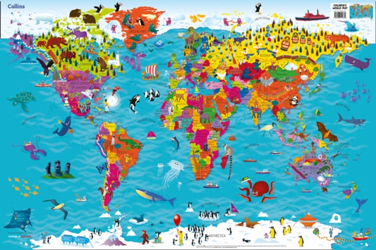 Collins Children’s World Wall Map : An Illustrated Poster for Your Wall - 9780008319793