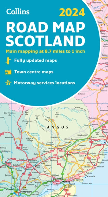 2024 Collins Road Map of Scotland : Folded Road Map - 9780008607104