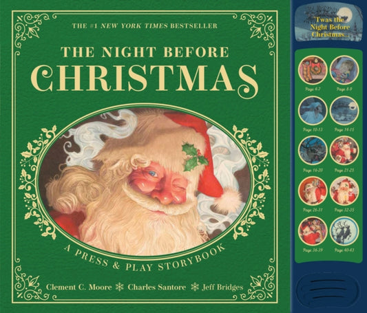 The Night Before Christmas Press and   Play Storybook : The Classic Edition Hardcover Book Narrated by Jeff Bridges - 9781400351091