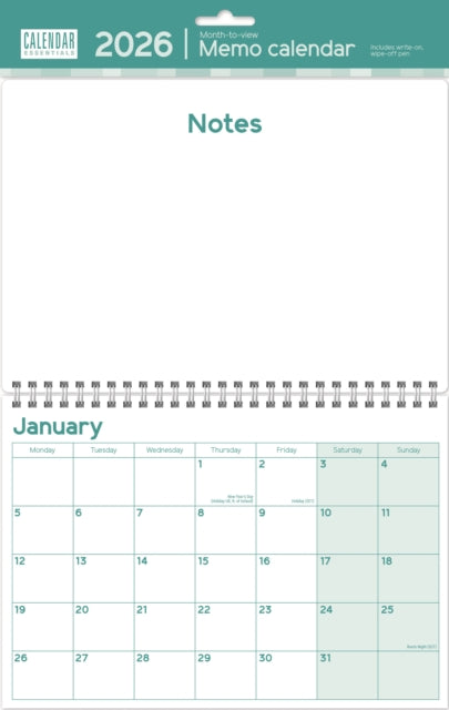Essential Memo Calendar Planner A3 Calen