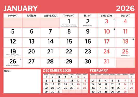 Red Black Large Boldtype Landscape A4 Ca - 9781529848434