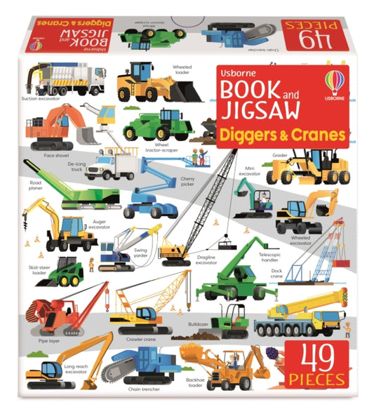 Usborne Book and Jigsaw Diggers and Cranes - 9781803704821