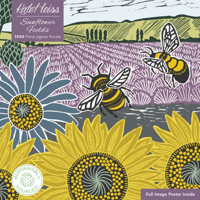 Adult Sustainable Jigsaw Puzzle Kate Heiss: Sunflower Fields : 1000-pieces. Ethical, Sustainable, Earth-friendly - 9781804178997