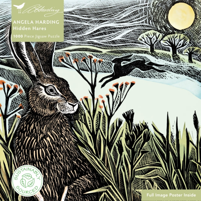 Adult Sustainable Jigsaw Puzzle Angela Harding: Hidden Hares : 1000-pieces. Ethical, Sustainable, Earth-friendly - 9781804179192