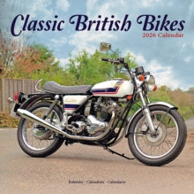 Classic British Bikes Calendar 2026  Square Motorbike Wall Calendar - 16 Month