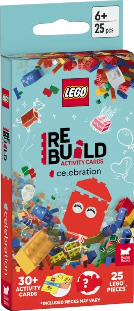 LEGO® Books: ReBuild Activity Cards: Celebration (with over 30 activity cards and 25 LEGO elements) - 9781837250615