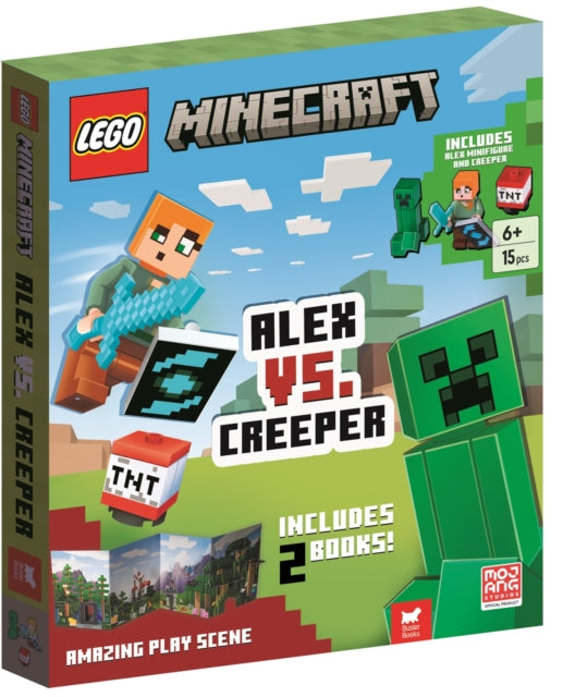 LEGO® Minecraft®: Alex vs. Creeper (with Alex minifigure, Creeper minibuild, LEGO pieces, 2 books and fold-out play scene) - 9781837250943