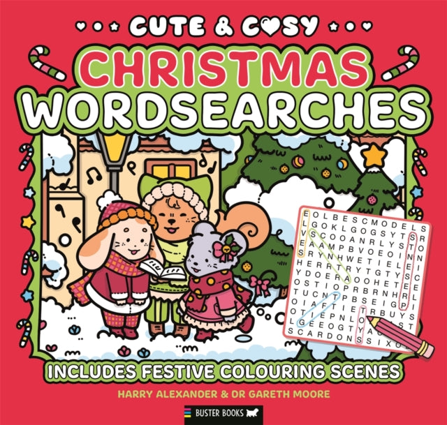 Cute & Cosy Christmas Wordsearches : Includes Festive Colouring Scenes - 9781837252022