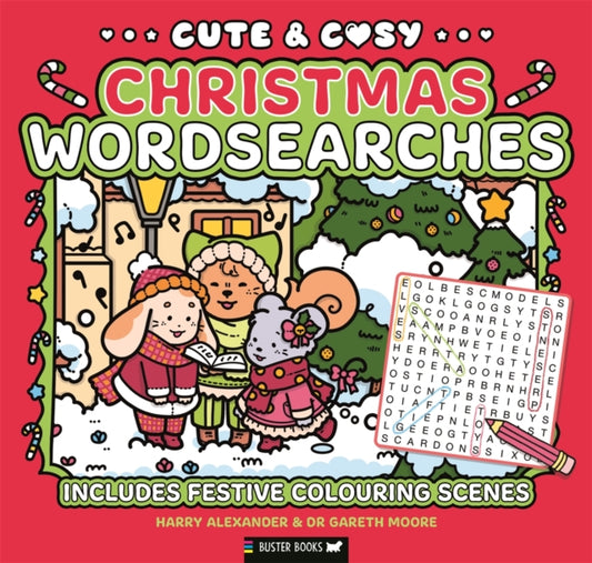 Cute & Cosy Christmas Wordsearches : Includes Festive Colouring Scenes - 9781837252022