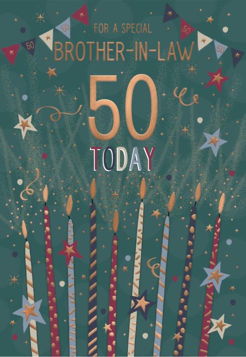 Candles Brother-In-Law 50th Birthday Card