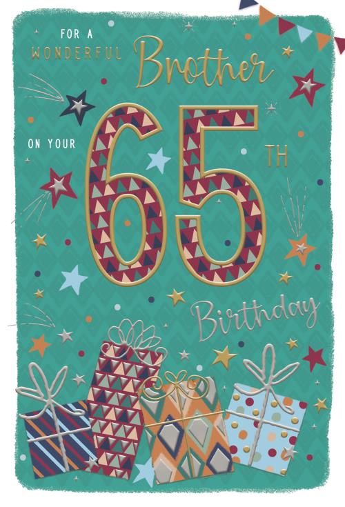 Presents Brother 65th Birthday Card