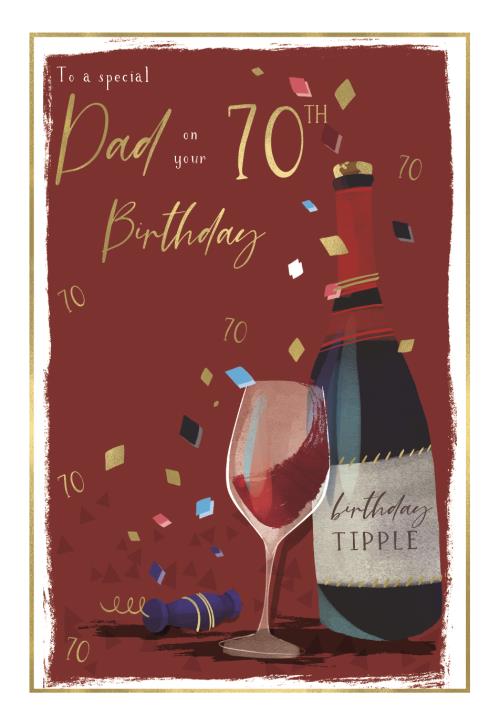 Wine Dad 70th Birthday Card