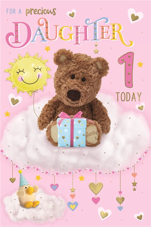 Barley Bear Daughter 1st Birthday Card
