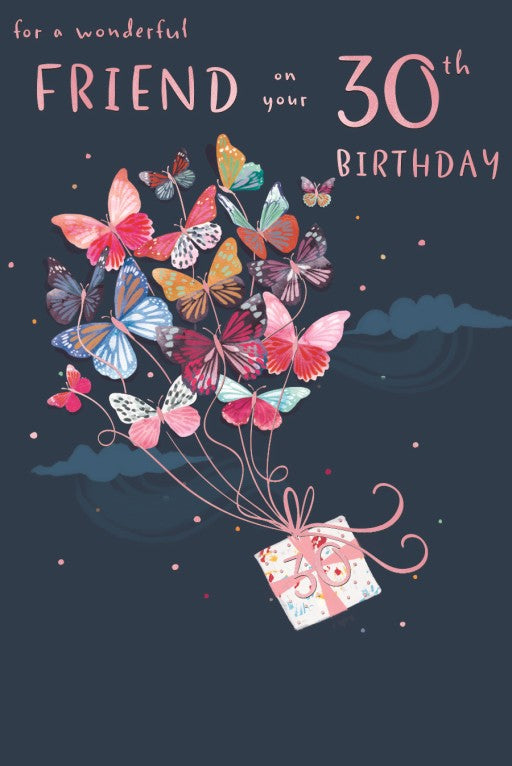 Butterflies Gift Friend 30th Birthday Card
