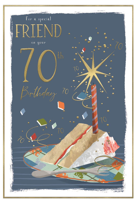 Cake Friend 70th Birthday Card