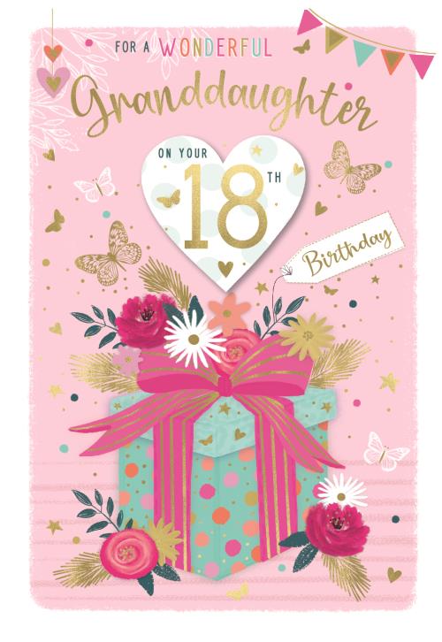 Butterfly Present Granddaugher 18th Birthday Card