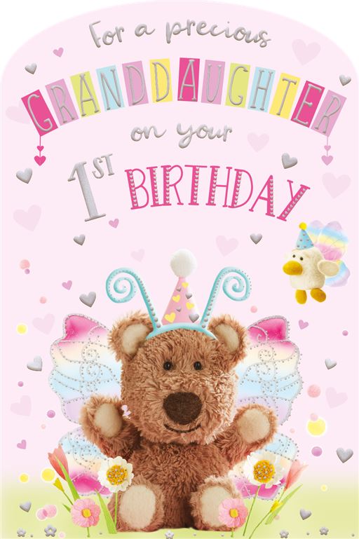 Barley Bear Granddaughter 1st Birthday Card