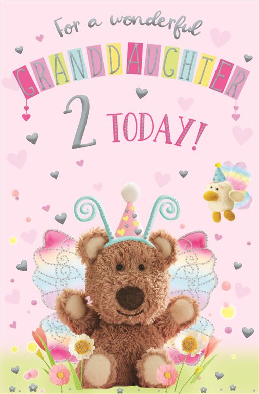 Barley Bear Granddaughter 2nd Birthday Card