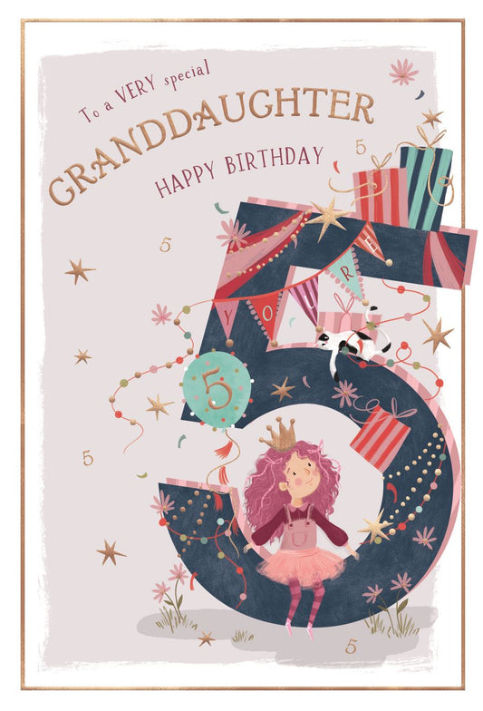 Special Granddaughter 5th Birthday Card